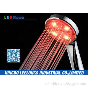 Red LED Rain Shower Head Handheld Shower Without Battery Fo